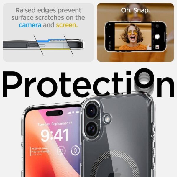 SPIGEN case ULTRA HYBRID MAG compatible with MagSafe for IPHONE 16 carbon fiber – Bild 3