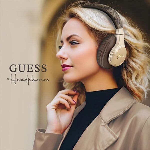 GUESS wireless headphones bluetooth GUBH604GEMW (4G Script) brown – Bild 4