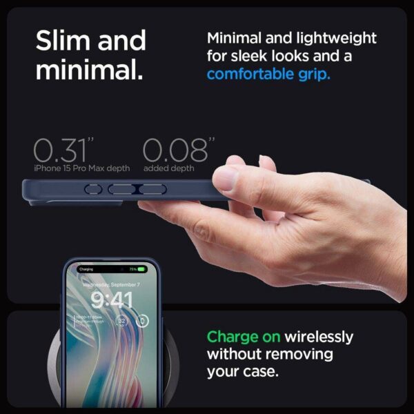 SPIGEN case ULTRA HYBRID for IPHONE 16 Pro Max navy blue – Bild 3