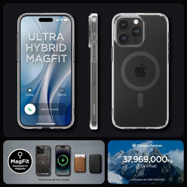 SPIGEN case ULTRA HYBRID MAG compatible with MagSafe for IPHONE 15 Pro Max graphite – Bild 3