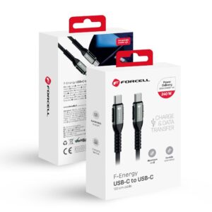 FORCELL F-ENERGY C263 cable Type C to Type C QC4.0 PD 5A 240W Cafule 1,2 m black