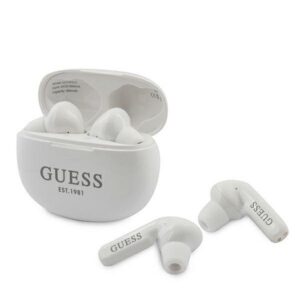 Bluetooth Earphones Stereo TWS GUESS V5.0 4H MUSIC TIME with docking station white ( GUTWS1CWH )