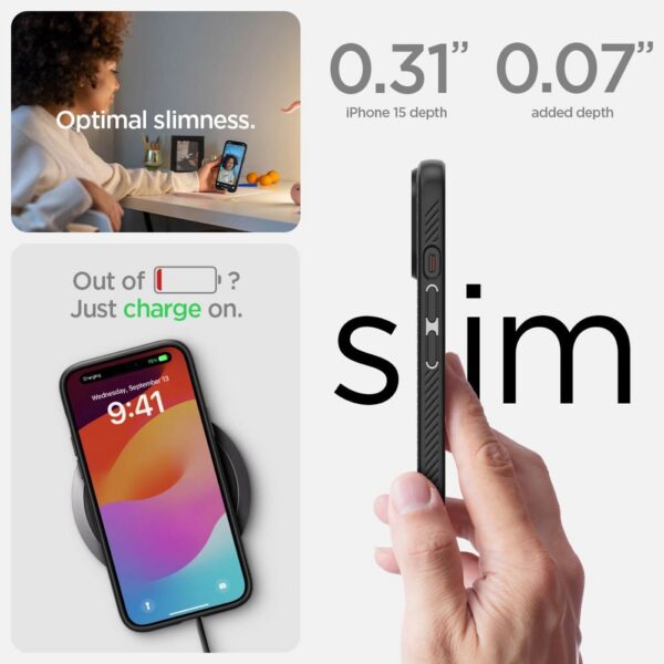 SPIGEN case LIQUID AIR for IPHONE 15 matte black – Bild 3