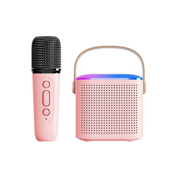 Speaker bluetooth Mini + wireless microphone LED Y1 pink