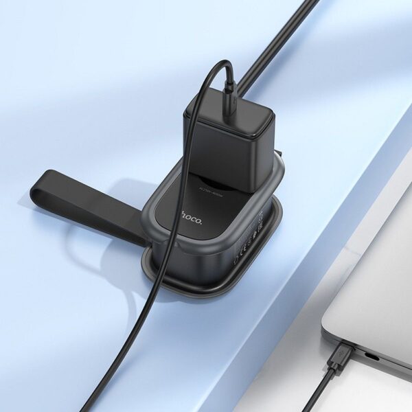 HOCO multifuncional splitter 1 socket + 2 x USB A + Type C EU standards 4000W PD QC 3A 20W NS7 1,1 m black – Bild 4