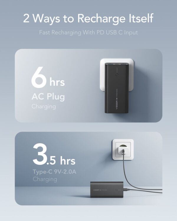 VEGER powerbank 10 000 mAh PD QC3.0 20W ACE100 (W1146) black – Bild 4