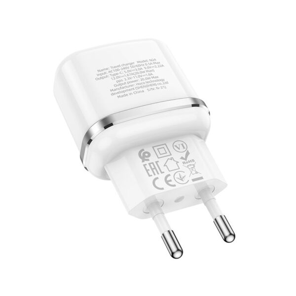HOCO travel charger Type C PD QC3.0 20W N24 white – Bild 2