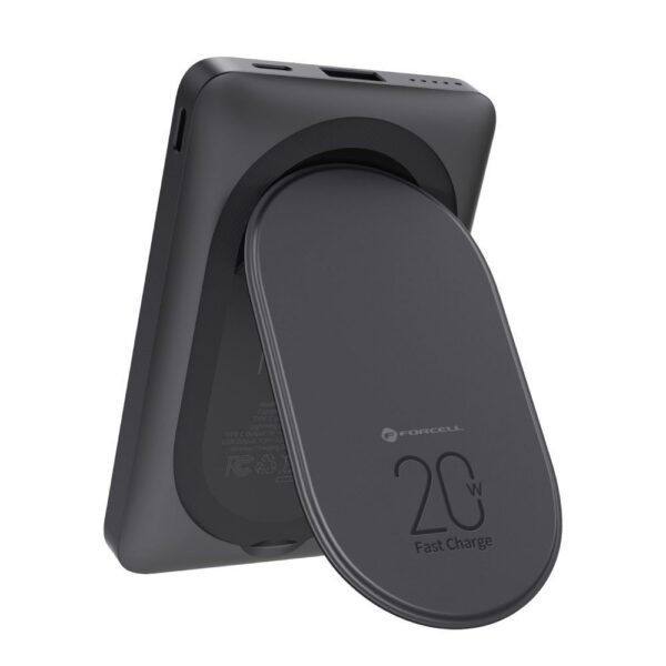 FORCELL F-ENERGY F10K2 MagStand powerbank compatible with MagSafe PD QC3.0 5A 20W 10 000 mAh black – Bild 2