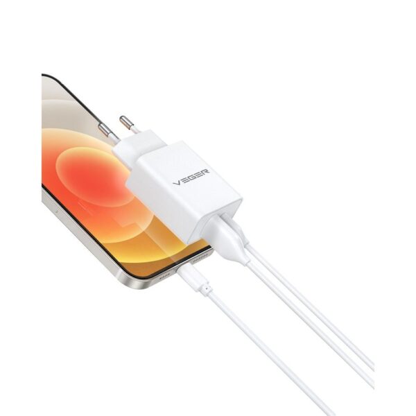 VEGER travel charger USB A + Type C PD QC3.0 3A 30W VLS302U white – Bild 5