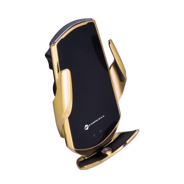 FORCELL car holder with wireless charging automatic sensor + magnetic adapters HS1 15W gold – Bild 2