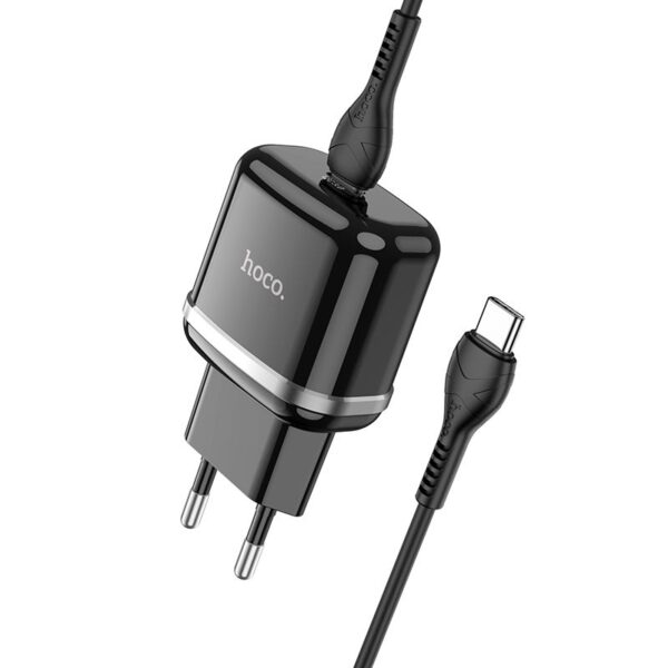 HOCO travel charger Type C + cable Type C to Type C PD QC3.0 20W N24 black – Bild 5