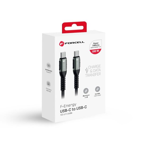 FORCELL F-ENERGY C260 cable Type C to Type C QC4.0 PD 5A 100W Cafule 1,2 m black – Bild 5