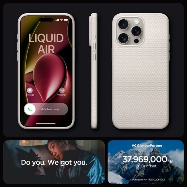 SPIGEN case LIQUID AIR for IPHONE 15 Pro natural titanium – Bild 3