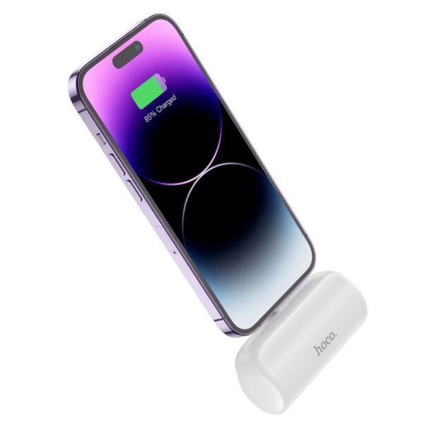 HOCO powerbank 5 000 mAh with built-in connector Lightning 2A J106 white – Bild 3