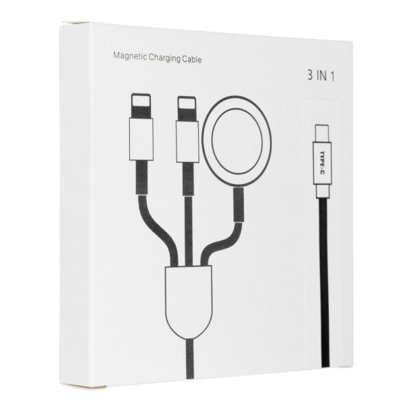 Cable 3in1 Type C to 2 x Lightning / Apple Watch 3W 2A C3168 1,2 m white – Bild 2