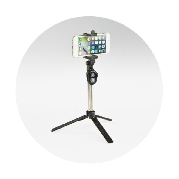 Combo selfie stick with tripod and remote control bluetooth black [For Him] – Bild 4