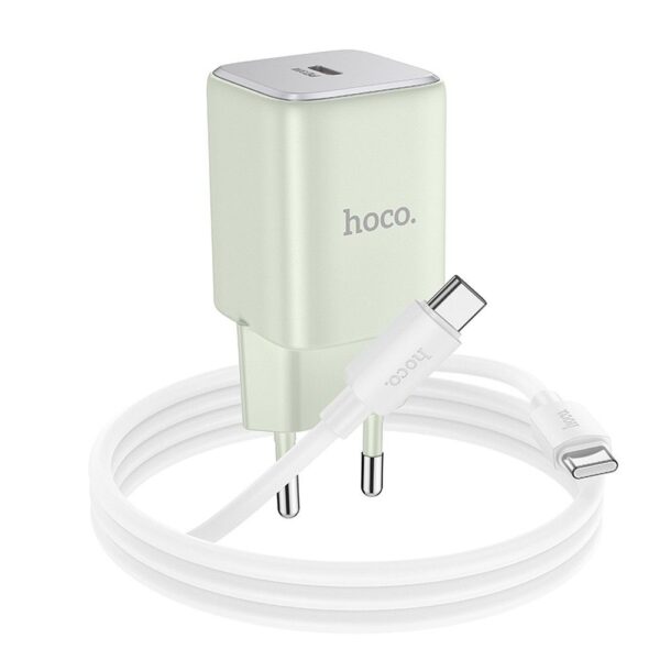 HOCO charger Type C + cable Type C to Type C PD QC 30W GaN N43 tender green – Bild 3