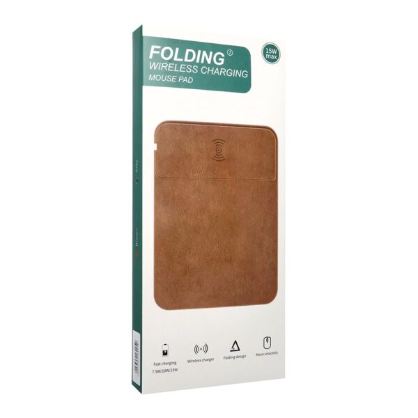 Mouse pad with wireless charger 15W OJD-82 brown grey – Bild 3