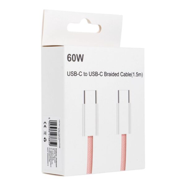 Cable Type C to Type C PD QC3.0 3A 60W C263 1,5 m pink – Bild 2
