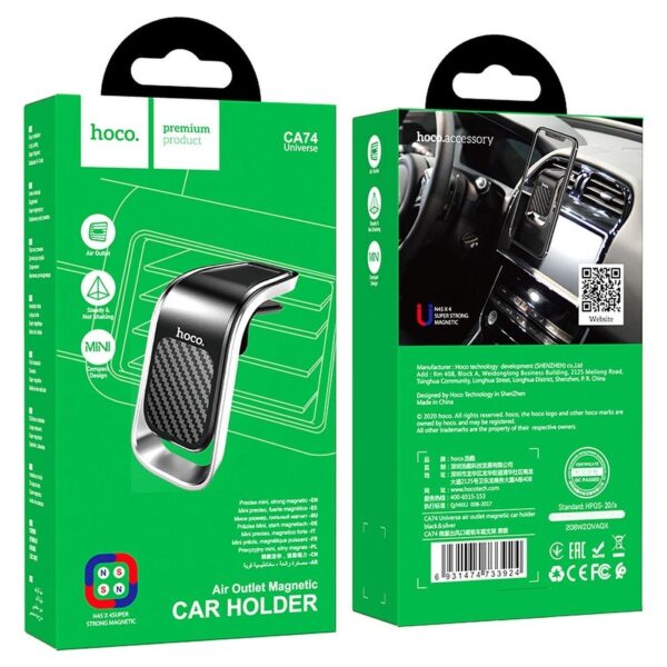 HOCO magnetic car holder for air vent CA74 black silver – Bild 4