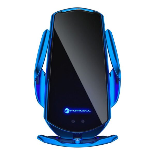 FORCELL car holder with wireless charging automatic sensor + magnetic adapters HS1 15W blue – Bild 3
