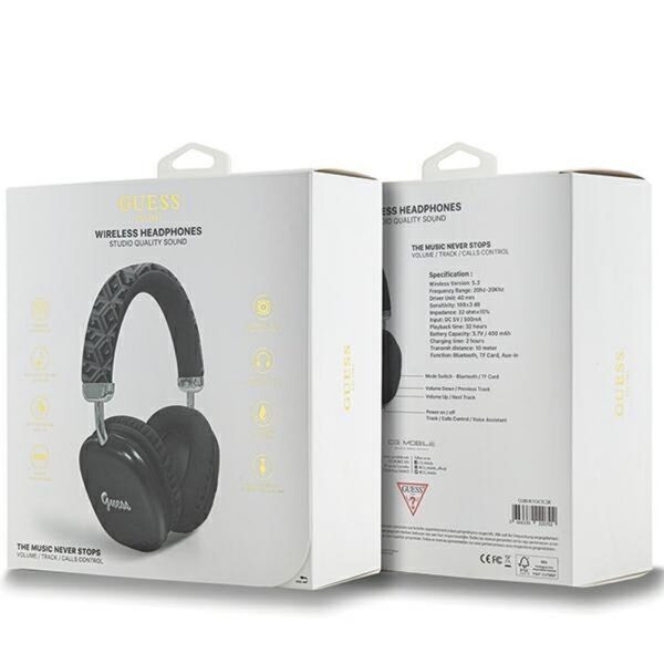 GUESS wireless headphones bluetooth GUBHK1GCTCSK (Gcube Metallic Script Logo) black – Bild 4