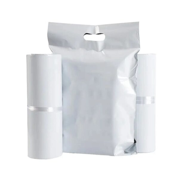 Courier foil bags with handle 260 x 350 mm + 70 mm handle RC088 50 pcs white – Bild 5