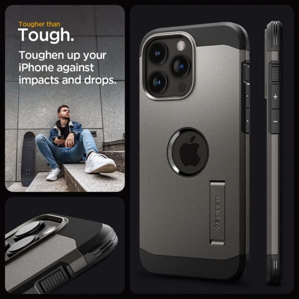 SPIGEN case TOUGH ARMOR MAG compatible with MagSafe for IPHONE 15 Pro gunmetal – Bild 2