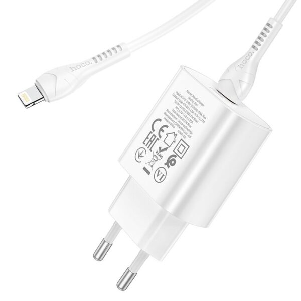 HOCO travel charger Type C + cable Type C to Lightning PD QC3.0 25W N22 white – Bild 5