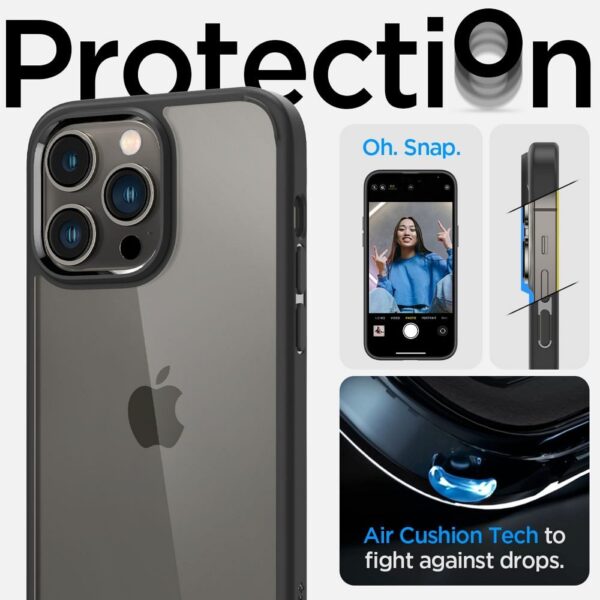 SPIGEN case ULTRA HYBRID for IPHONE 14 Pro matte black – Bild 3