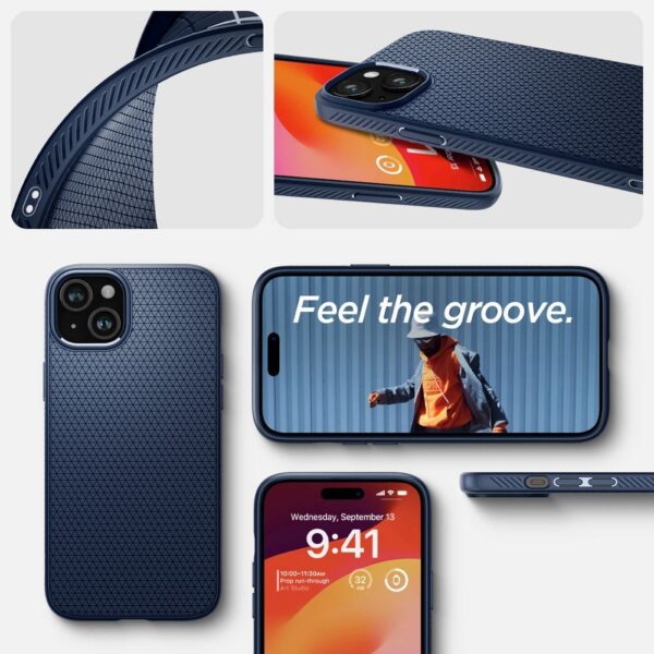 SPIGEN case LIQUID AIR for IPHONE 15 navy blue – Bild 2