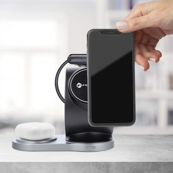 FORCELL F-ENERGY Sail Mag wireless charger 3in1 compatible with MagSafe Qi 15W black – Bild 2