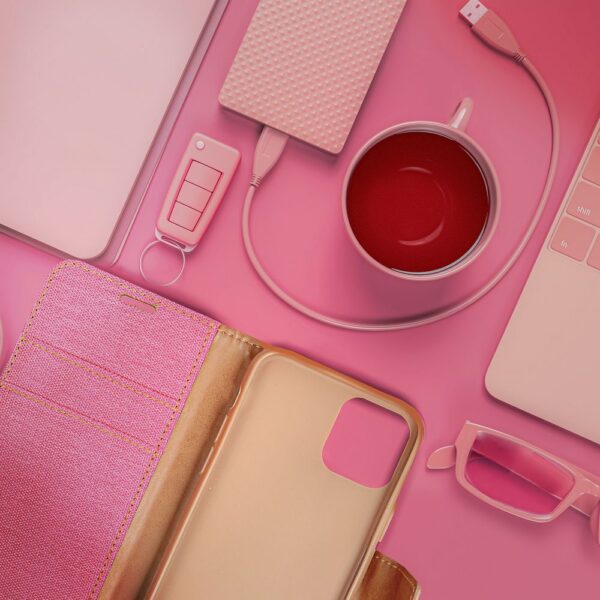 CANVAS Book case for IPHONE 16 Pro pink – Bild 2