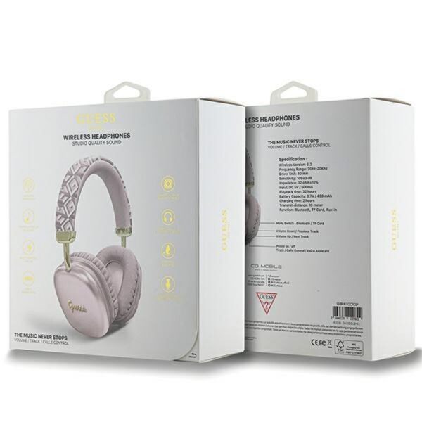 GUESS wireless headphones bluetooth GUBHK1GCTCSP (Gcube Metallic Script Logo) pink – Bild 4