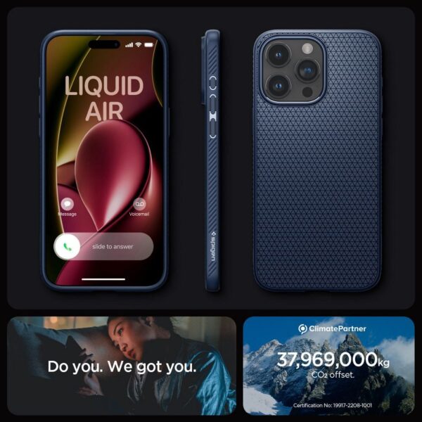 SPIGEN case LIQUID AIR for IPHONE 15 Pro navy blue – Bild 3