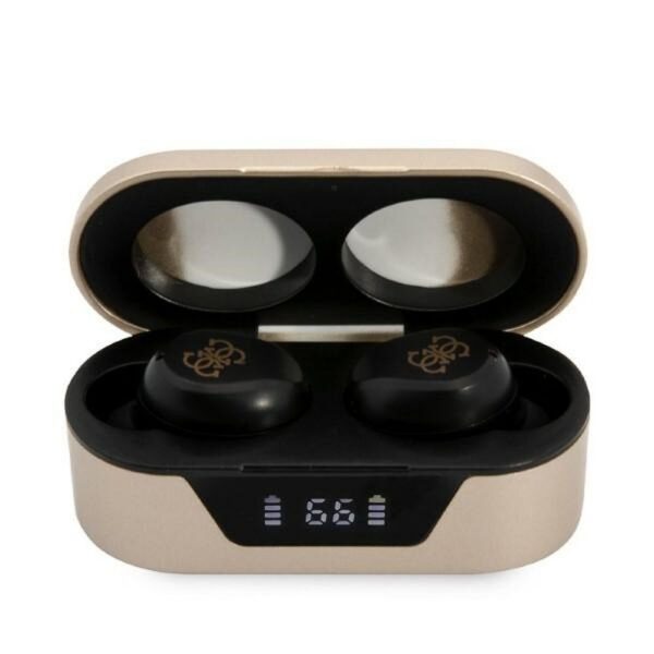 Bluetooth Earphones Stereo TWS GUESS Digital BT5 Classic with docking station / gold (GUTWST31ED) – Bild 2