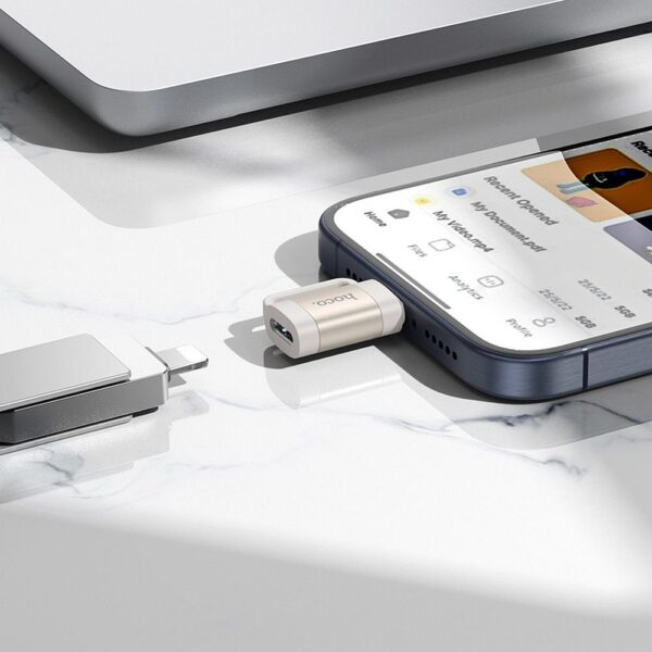 HOCO adapter OTG Type C (male) to Lightning (female) 3A UA31E gray – Bild 4