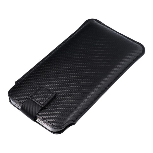 POCKET Carbon Universal Case - Size 15 - for SAMSUNG A41 / S20 / A6 2018 / A20e HUAWEI P20 / Y5 2019 – Bild 3