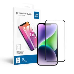 Tempered Glass Blue Star - APP IPHONE 13/13 Pro/14 5D Full Cover black