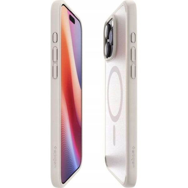 SPIGEN case ULTRA HYBRID MAG compatible with MagSafe for IPHONE 16 Pro frost natural titanium – Bild 3
