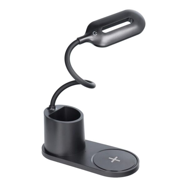 LED desk lamp with wireless charger 2A 10W HT-513 black – Bild 2