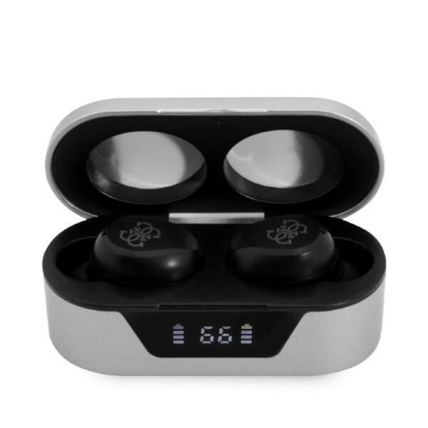 Bluetooth Earphones Stereo TWS GUESS Digital BT5 Classic with docking station / grey (GUTWST31EG) – Bild 4