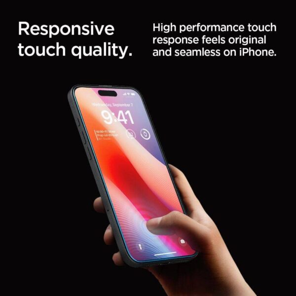 SPIGEN tempered glass GLAS.TR ”EZ FIT” 2-pack for IPHONE 16 Pro clear – Bild 5