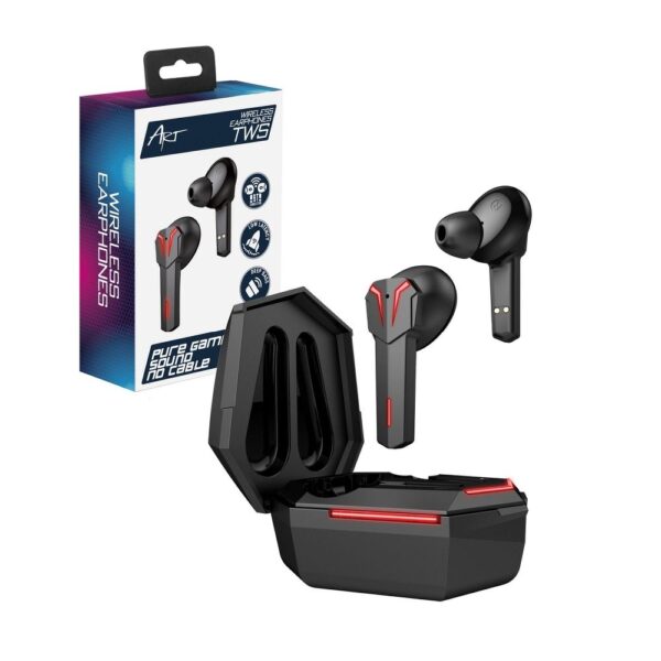 Bluetooth earphones TWS ART AP-TW-G10 GAMING with microphone and docking station with Type C black – Bild 4