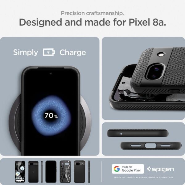 SPIGEN case LIQUID AIR for GOOGLE PIXEL 8A matte black – Bild 2