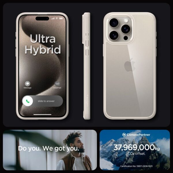 SPIGEN case ULTRA HYBRID for IPHONE 15 Pro Max natural titatnium – Bild 3
