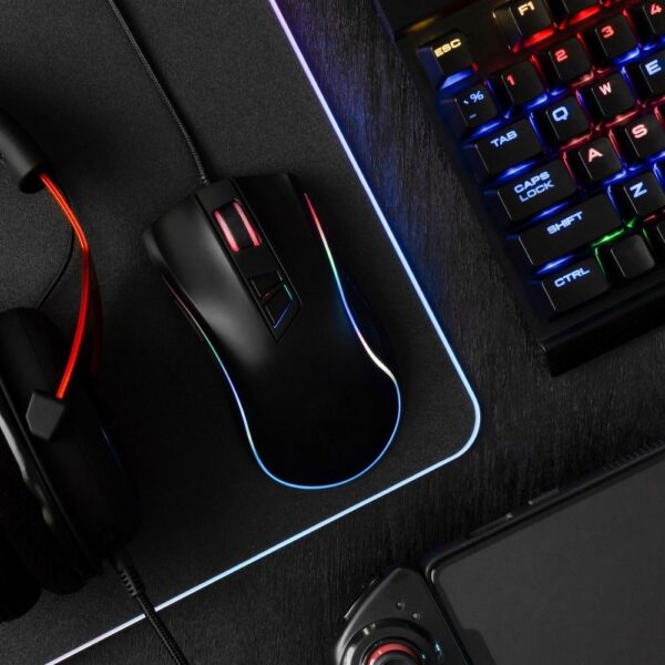 Gaming mouse and keyboard pad 800 x 300 x 3 mm with light black – Bild 3