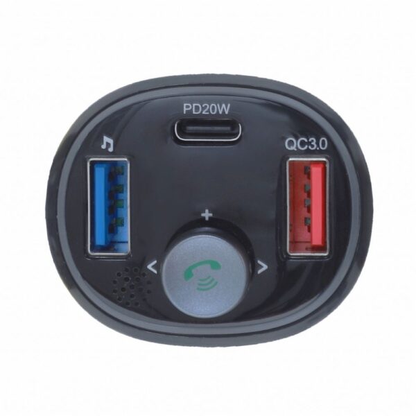 ART transmiter FM bluetooth 5.0 + USB A QC3.0 + Typ C (total 30W) FM-73 black – Bild 4
