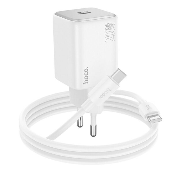 HOCO wall charger Type C + cable Type C to Type C QC PD 20W N40 white – Bild 3