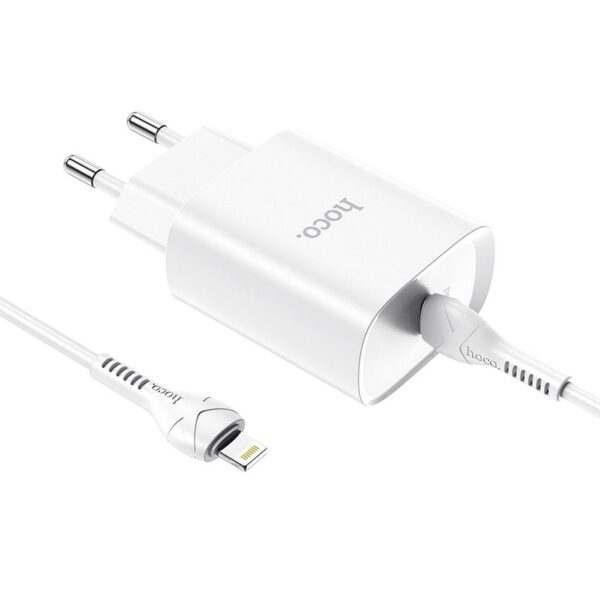 HOCO travel charger Type C + cable Type C to Lightning PD 20W N14 white – Bild 4